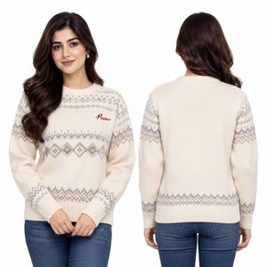 Pulls pour femmes en tissu tricoté à fines mailles, surface lisse, coupe confortable, manches longues, ceinture côtelée - Product Image 6