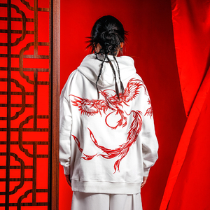 Sudadera con Capucha Holgada y Gruesa de Algodón 100% con Forro Polar, Estampado Animal Bordado, Unisex, para Otoño e Invierno, Venta al por Mayor Personalizada - Product Image 5