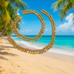 Gold Plated 18K Bell Anklet for Wedding Beach - Product Image 3