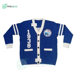 เสื้อคาร์ดิแกน Alpha Phi Omega ปักโลโก้ตามสั่ง ผู้ผลิตเสื้อถัก OEM เสื้อผ้ากรีก เสื้อสเวตเตอร์สำหรับสตรีของสมาคมพี่น้อง - Product Image 2