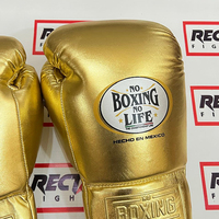 Gants de boxe dorés de qualité supérieure, sans logo, personnalisables, pour entraînement et combat, avec lacets.