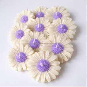 Luxury Floral Daisy <b>Candle</b> Set White Purple Decorative <b>Candles</b> for Home Wedding <b>Gift</b> USA Bulk - Product Image 4
