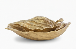 Bol décoratif en forme de feuille d'or de qualité supérieure, fait main, en métal sculpté, design glamour, pour cadeaux de mariage, décoration élégante de table - Product Image 6