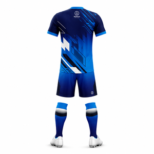Tenue de football personnalisée Romaa, maillot, short et chaussettes sublimés bleu roi, marine, blanc, noir, uniforme d'équipe OEM - Product Image 2