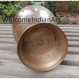 Antique Brass <b>Vase</b> Rustic Flower Metal Design Unique <b>Vintage</b> Style Flower Holder - Product Image 1