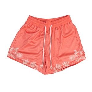 Shorts de Mujer Personalizados, Ecológicos, Transpirables, de Secado Rápido, con Estampado Floral, de Malla, Spandex y Poliéster - Product Image 1