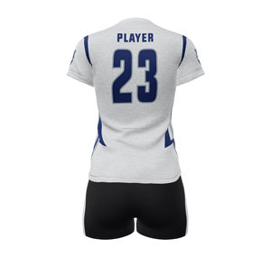 Venta al por mayor de uniformes de voleibol para niñas equipo personalizado Jersey y pantalones cortos transpirable tejido elástico ropa deportiva - Product Image 3