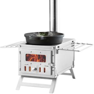 Stufa a legna portatile in acciaio inossidabile da 80 pollici per cucinare e riscaldare all'aperto focolare da 700 pollici con 8 tubi per camini per campeggio - Product Image 1