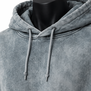 Sweat à capuche oversize délavé vintage unisexe pour homme, style streetwear à épaules tombantes, logo personnalisé, vente en gros, mélange de coton - Product Image 4