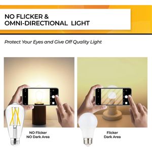 Lampadina LED Vintage Edison Dimmerabile 6W Equivalente a 60W, Luce Bianca Calda 3000K, Attacco E26, 700LM, Certificata UL, Alto CRI 95+ - Product Image 5