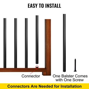 Lot de 101 balustres de terrasse en aluminium de 26 po x 0,75 po, vis pour balustres d'escalier pour garde-corps en bois, 26 po x 0,75 po, 101 balustres en aluminium - Product Image 6