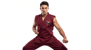 Dumela <b>Maroon</b> Sleeveless Martial Arts Uniform <b>Top</b> and Pants Set with Logo Unisex Karate Training Wear Durable Cotton Material - Product Image 3