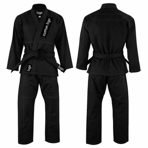 Kimono de BJJ personnalisé pour adultes, en coton noir de qualité supérieure, imprimé par transfert thermique, uniforme d'arts martiaux léger 380g pour hommes - Product Image 3