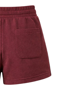 Custom Burgundy Women Sweat Shorts Cotton Fleece Elastic Waist <b>Drawstring</b> Gym Casual Summer Shorts OEM Manufacturer Supplier - Product Image 6