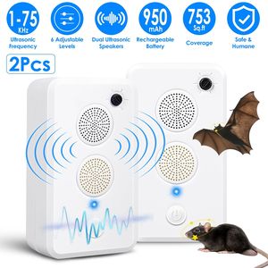 Dissuasore Ultrasuoni per Parassiti da Esterno e Interno, Repellente per Uccelli, Pipistrelli e Topi a 6 Livelli, Copertura 70-80m², Autonomia 70-80 Ore, Sicuro per le Persone - Product Image 1