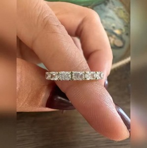 Luxury Radiant Cut Lab Grown <b>Diamond</b> <b>Ring</b> In 925 Sterling Silver For Women Perfect For Engagement Wedding And Anniversary Gift - Product Image 2