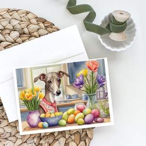 Paquete de tarjetas de felicitación de Pascua de galgo italiano 8 caprichosas A7 tamaño 5x7 tarjetas de notas en blanco con sobres para decoraciones - Product Image 2