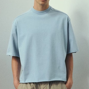 Custom Logo Drop Shoulder Streetwear Boxy Oversized Vintage Heavyweight Cotton Acid Wash Print Plus Size <b>Men</b> T Shirt - Product Image 1