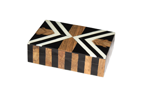 Boîte de rangement carrée en résine bleu marine avec incrustation d'os SpiderPattern Style déco pour bijoux Art Feng Shui Home Decor - Product Image 5