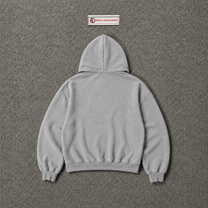 เสื้อฮู้ดกราฟิกสีเทาพร้อมลายภาพประกอบแนวสนุกสนาน สตรีทแวร์เนื้อผ้ามีเท็กซ์เจอร์ ทรงโอเวอร์ไซส์ สวมใส่สบาย ยูนิเซ็กส์ สไตล์วินเทจ - Product Image 6