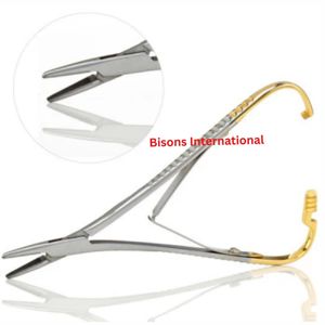 BISONS Wholesale Dental Mathieu Needle Holder Tungsten Carbide Tip Needle <b>Driver</b> With Ratchet Lock Surgical Instrument - Product Image 2