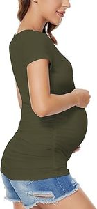 Solid Color Half Sleeve Maternity T-Shirt Mother Slim Fit Summer Girls Women Clothing Females Nursing Maternity Dress Tee Shirts - Product Image 4