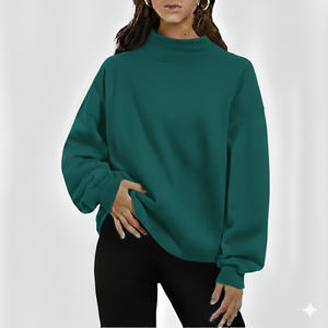 Elegante Top de Cuello Alto para Mujer, Forro Polar Cálido, Diseño Moderno, Colección de Ropa Casual y de Oficina Cómoda - Product Image 1