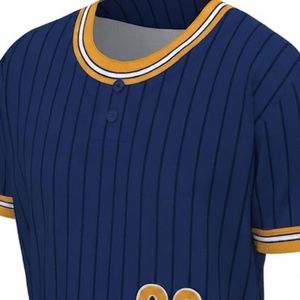 Camiseta de Béisbol de Manga Corta con Botones, Uniforme de Equipo Personalizado, Ropa Deportiva, Camiseta de Béisbol Informal con Botones en la Parte Delantera, 100% Poliéster - Product Image 3