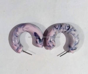 Pendientes ovalados de resina Pendientes cuadrados de resina Pendientes triangulares de resina - Product Image 4