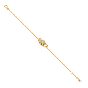 Triple Triangle Cluster Diamond Bracelet with Yellow Gold Chain and Open Geometric Side <b>Frame</b> Design - Product Image 4