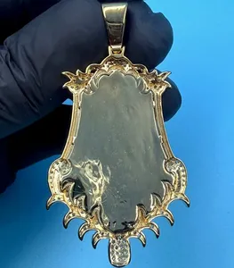 Moissanite Custom Name Pendant Rose Gold Plated 925 Sterling <b>Silver</b> Iced Script Necklace Casual/Sporty Women's Tishya Diamond - Product Image 3