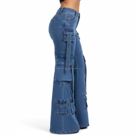 Pantalons baggy pour femmes, taille haute, multi-poches, respirants, sur mesure, OEM, vente en gros