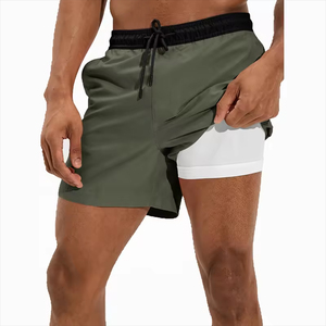 Pantalones Cortos Deportivos Ligeros para Correr con Forro de Compresión, Impresión de Logotipo Personalizado, 2 en 1, Ropa Deportiva para Gimnasio - Product Image 4