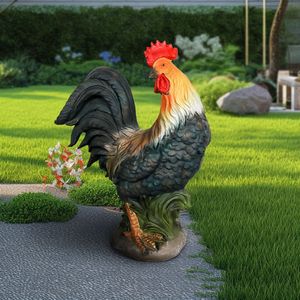 Adorno de Jardín con Forma de Gallo de Hormigón, Elegante Escultura de Gallina para Decoración de Patio o Jardín - Product Image 2