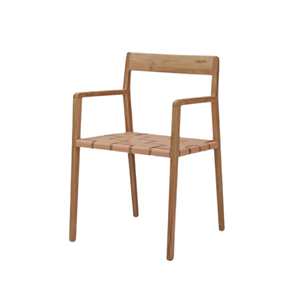 Chaise de jardin en teck avec accoudoirs, pieds effilés, design scandinave, mobilier d'extérieur - Product Image 6