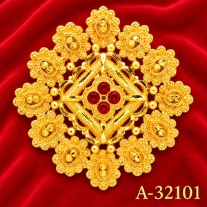 Broche papillon dorée avec pierre en zircon et pompons, bijoux de mariage pour femmes, alliage de zinc plaqué or, MOLL JEWELLERS A-32097 - Product Image 4