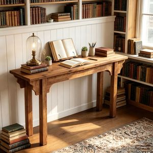 Consolle Lunga in Stile Wabi-Sabi Tradizionale, Tavolo Laterale in Legno di Teak e Marmo per Ingresso, Magazzino, Casa, Appartamento, Hotel - Product Image 6