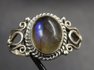 Labradorite Bague en argent sterling 925 unique pour femme, incrustation de lunette pour mariage ou cadeau de fête - Product Image 4