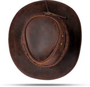 Genuine Leather <b>Western</b> Cowboy <b>Hats</b> for Men and Women New Fashion Equestrian Wear Leather - Product Image 3