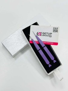 Pince à épiler professionnelle en acier inoxydable violet motif Tigre Floral, pointue, argentée, avec logo personnalisé, écologique et légère - Product Image 4