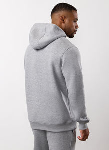 Ensemble de survêtement décontracté pour homme, gris, grande taille, avec sweat à capuche et pantalon de jogging, couleur unie, manches longues, poids moyen - Product Image 4