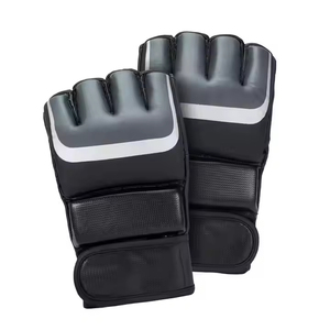 Guantes de Entrenamiento de Medio Dedo de PU con Correa de Muñeca Ajustable de Gancho y Bucle, Ligeros para Boxeo, Unisex - Product Image 1