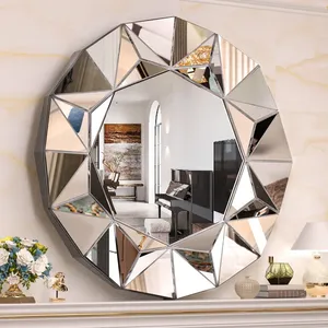 Espejo de Pared de Vidrio Hecho a Mano de Primera Calidad, Moderno y Elegante, Colgante, Ecológico, con Correa de Escalera, de Lujo, para Hotel, Resort, Dormitorio, Sala de Estar - Product Image 1