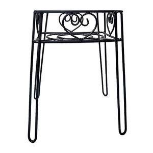 Support de plante vintage rétro en métal noir, hauteur 15 pouces, diamètre 10 pouces, support de pot de fleurs en fer, jardinière Gamla, intérieur/extérieur, jardin - Product Image 3