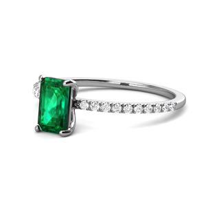 Respetuoso con el medio ambiente Esmeralda 925 Plata de Ley 18K Joyería Boda Baguette Anillo delicado para mujeres <span class=keywords><strong>2022</strong></span> <span class=keywords><strong>Destiny</strong></span> Jewelry - Product Image 4