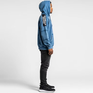 Custom Distressed Heavyweight Men's Acid Wash Hoodie Winter Pullover 100% Polyester Digital <b>Printing</b> Customizable - Product Image 4