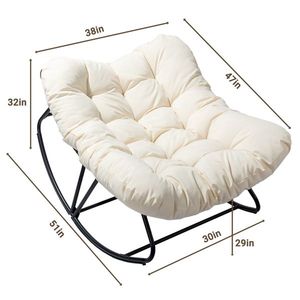 Fauteuil Papasan Rocker XXL d'intérieur/extérieur, confortable pour la lecture et la détente, chaise œuf, modèle 72555836, idéal pour l'intérieur - Product Image 5