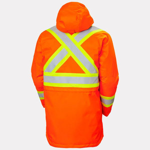 Veste de sécurité réfléchissante haute visibilité personnalisée pour l'hiver, orange, pour la construction, vêtements de travail de protection en plein air, veste longue - Product Image 2