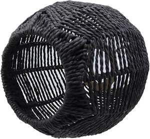 Black Rattan Pendant Lampshade Wholesale Handwoven Coastal Minimalist Light Shade for Home Garden Chandelier Decor - Product Image 2