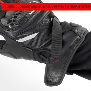 Black Leather <b>Motorcycle</b> Gloves Full Finger Touchscreen Riding Gloves Protective Motorcycling Glove Hook and Loop Closure - Product Image 5